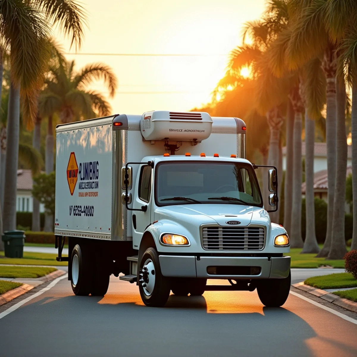 Total Plumbing & Construction service vehicle in Four Corners, FL